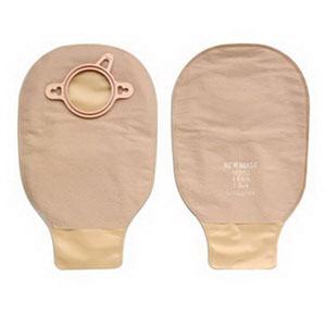 HOL 18204 |New Image Two-Piece Drainable Mini Pouch, Flange 2-3/4" (70mm), Beige 9" (23cm) - Box of 10