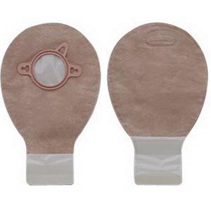 HOL 18284 |New Image Two-Piece Drainable Mini Pouch, Flange 2-3/4" (70mm) Beige 7" (18cm) - Box of 20