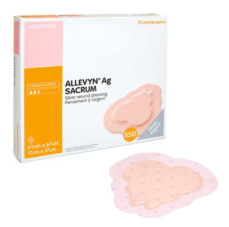 SNU 66020984 |BX/10 ALLEVYN AG ADHESIVE SACRUM DRESSING, SIZE 22CM X 22CM