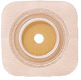 SQU 125264 |Natura® Stomahesive® Skin Barrier, 4" x 4" (10cm x 10cm) Tan, Cut-to-Fit Stoma Opening 1/2" - 1-1/4" (13mm - 32mm), Flange 1-3/4" (45mm) - Box of 10