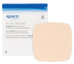 SQU 420635 |BX/5 AQUACEL NON-ADHESIVE FOAM DRESSING, 6IN X 6IN (15CM X 15CM)