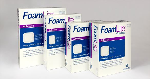 SQU 421559 |BX/10 CONVATEC FOAM LITE DRESSING, 10CM X 10CM.
